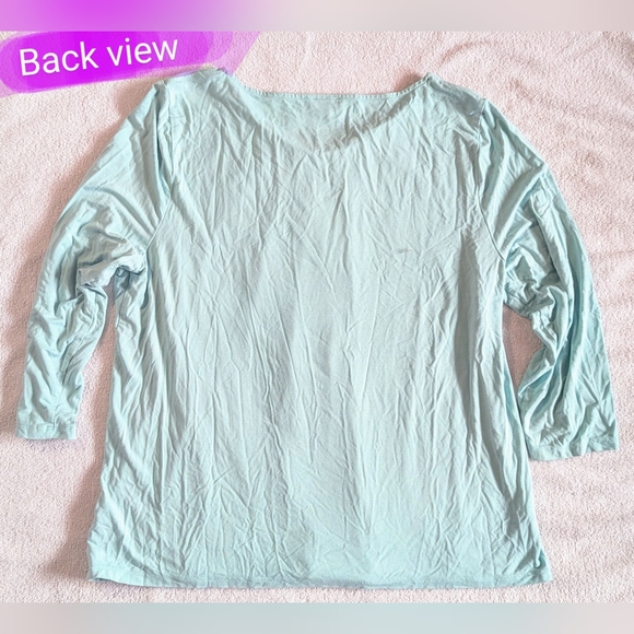 Talbots size XL, EUC mint colour 3/4 length sleeve relaxed fit pullover shirt - Picture 10 of 11